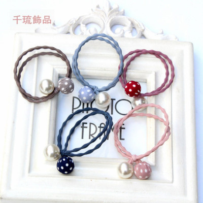 Korean Style Plush Cloth Ball Pearl Hair Band 2019 Winter New Lady Hairtie Rubber Band Quality Hair Accessories Wholesale