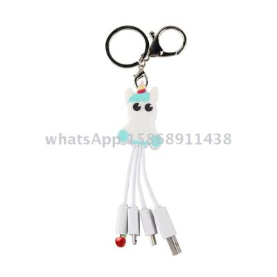 Slingifts 2020 New Unicorn 3 In 1 Phone Charge Cable Key Chain Charging Cable for Samsung Huawei Iphone