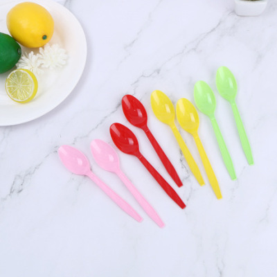 Disposable Spork Fork Spoon Fruit Fork Cake Fork Thickened Plastic Independent Packaging Dessert Spoon Cutlery