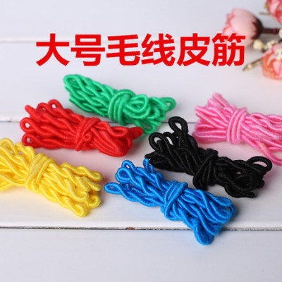 Classic Bright Red Wool Rubber Band Black; Golden Fruit Hair Band Seamless Rubber Band 1 Yuan 2 Yuan Stall Supply Wholesale