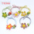 Korean Style Double Bamboo Joint Knotted Hair Ring High Elastic Autumn Small Flower Hairtie Abacus Beads Rubber Band Boutique Headdress