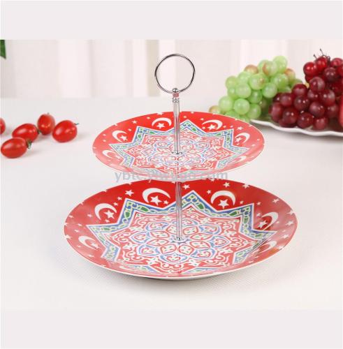 ceramic two-layer fruit plate dessert table home high temperature resistant detachable daily necessities kitchen utensils