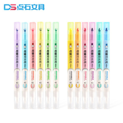 Dianshi Stationery Student Office Hand Account Multi-Color Marking Pen Ds822 Erasable Fluorescent Pen Monochrome Package