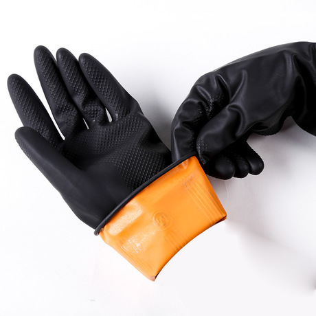 Oil and Acid and Alkali Resistant Industrial Natural Rubber Gloves Kitchen Light Household Latex Gloves Wholesale 100G