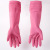38 cm pink extended household latex gloves oil resistant waterproof cleaning car washing household gloves wholesale 120 g