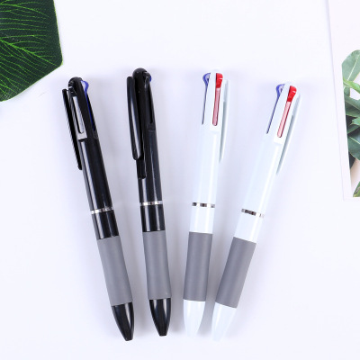 Simple Press three-color Ballpoint Pen Customized Plastic Signature Office supplies Advertising Pen Manufacturers Direct
