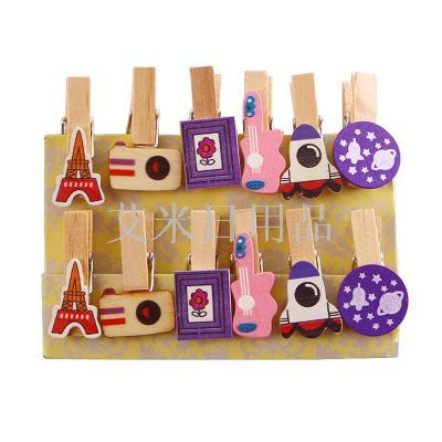 DF12 wooden photo clip photo clip creative cute clip note clip photo wall decoration hanging wall