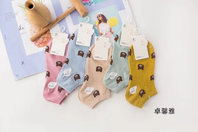 The new spring and summer 】 【 ZhuoXin ya colored cotton series getting ship socks  cartoon fashion female socks manufacturers shot