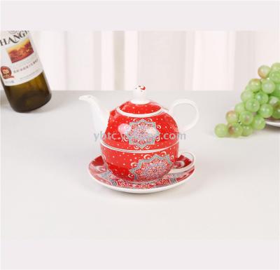 Ceramic cup and saucer pot one-person pot set tea daily household kitchen supplies put a handicraft selling ideas