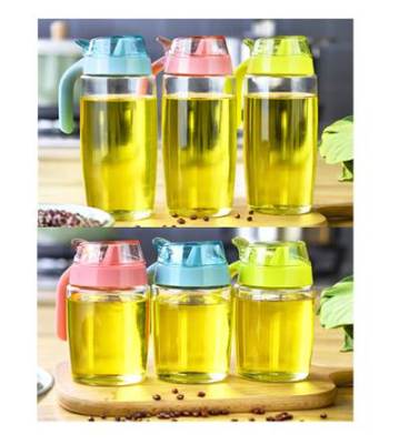 Alice Oil Bottle Household Kitchen Glass Oil Tank Oil Bottle Vinegar Pot Sesame Oil Bottle Cooking Wine Pot Seasoning Bottle Lead-Free Glass