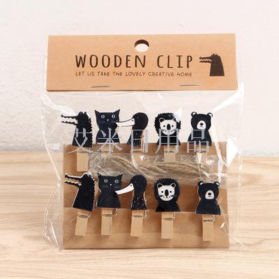 DF photo clip hemp rope creative cartoon clip wooden wooden clip photo clip photo wall photo clip alligator