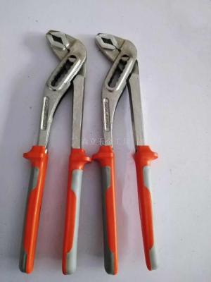 Black hemp two color handle orange ash sleeve handle pump Pliers head color nickel iron Black treatment pipe pliers