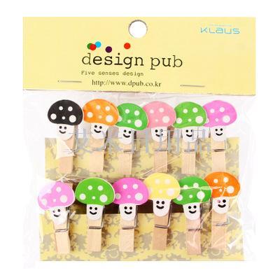 DF12 photos clip send hemp rope small wooden clip cute creative wooden clip note clip big wooden clip/mushroom