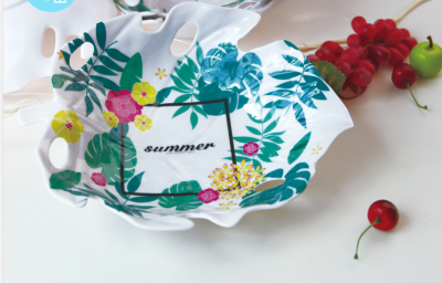 A1 Melamine Tableware Leaf Plate Fruit Plate Household Plate Storage Basket Dried Fruit Tray, Factory Direct Sales