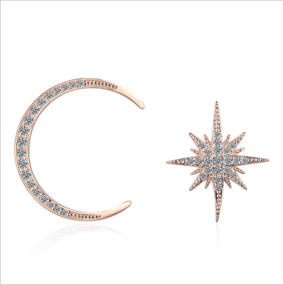 Stellaluna asymmetric silver studs female Korean fresh 925 silver studs web celebrity temperament stellaluna earrings