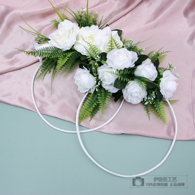 Artificial Wreath Door Decoration Toroidal Hand Garland Arm Style Floral Ball Home Wedding Decoration Bridal Hand Holding