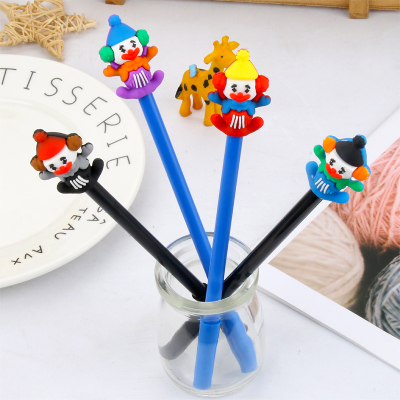 Japanese Korean Cartoon Funny Expression Gel Pen Christmas Gift Circus Clown Gel Pen Christmas Black Wholesale