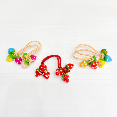 Korean Personality Fashion Strawberry Hair Ring Hair Rope Suit Cute Girl Internet Celebrity Headdress with Same Kind Headband
