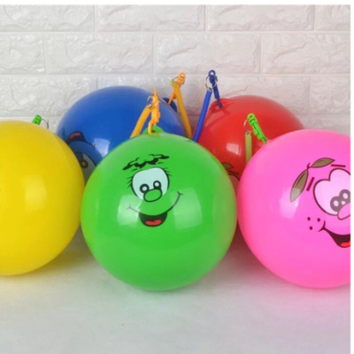 22 cm kindergarten practice with football chain children PVC inflatable toy spring hook ball watermelon face