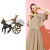Hot-selling Korean version of the new classic retro style donkey pull brooch alloy pearl pin sweater coat accessories