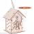 New cross border LED Christmas wood house pendant button battery Christmas small house pendant gift decorations