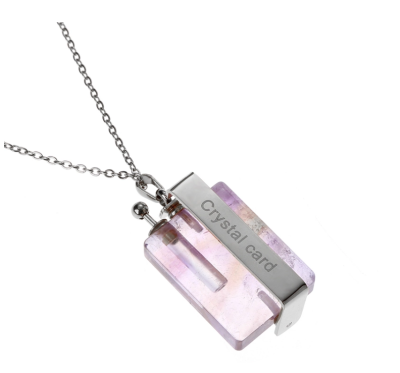 High quality stainless steel silver customize jewelry necklace crystal essential oil bottle pendant necklace 