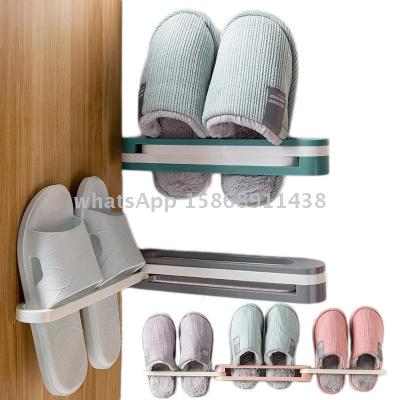 Slingifts 3 in 1 Plastic Shoes Holder Wall Mounted Corner Folding Shoes Bathroom Slippers Organiser Waterproof Storage