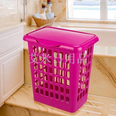 Hx-7026 plastic laundry basket plastic laundry basket square covered laundry basket laundry basket