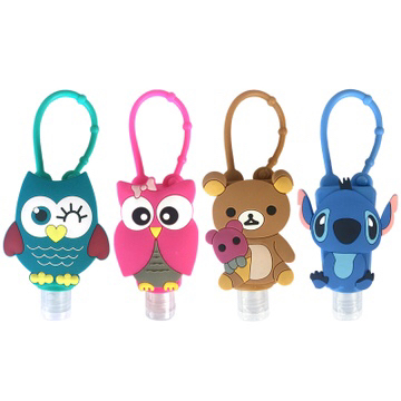 30ml portable hand sanitizer for children, mini hand sanitizer, small and fresh cartoon silicone protective case