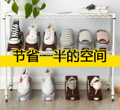 One - piece shoe rack three - dimensional simple plastic shoe rack double - layer shoe collection rack