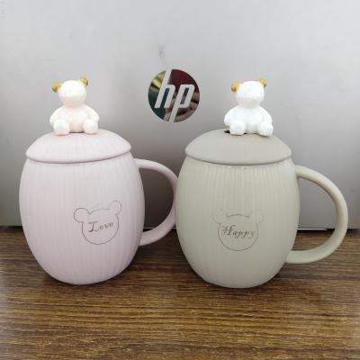Weige creative personality exquisite ceramic bear coffee drink cup