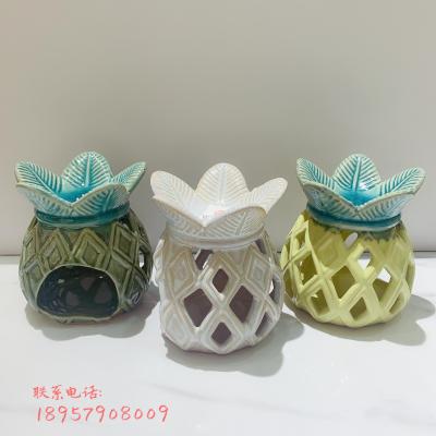 Candle ceramic essential oil cuteness pineapple home purification air incense burner incense burner