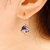 S925 silver needle Austrian crystal square pendant ladies simple small fresh color aurora sugar cube earrings