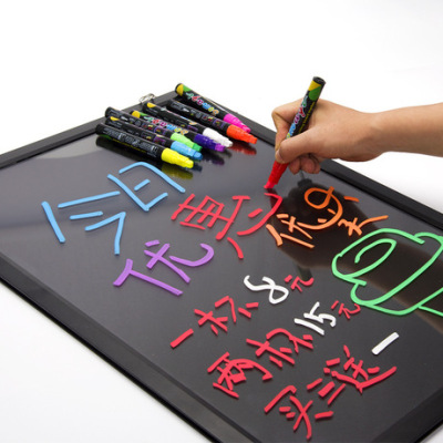 Fluorescent plate special erasable highlighter pen marker pen flash color environmental protection dust-free liquid chalk light plate pen