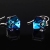 S925 silver needle Austrian crystal square pendant ladies simple small fresh color aurora sugar cube earrings