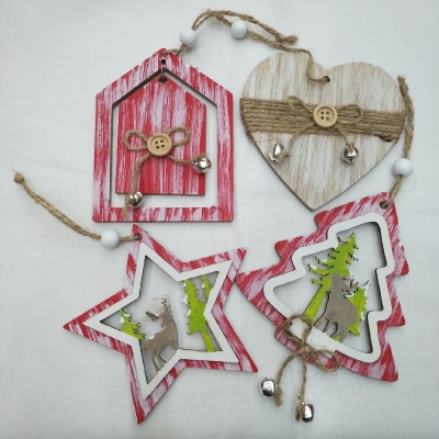 Wooden Christmas gift pendant craft decoration accessories