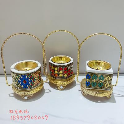 Incense burner for Arabian metal colored ceramic incense burner
