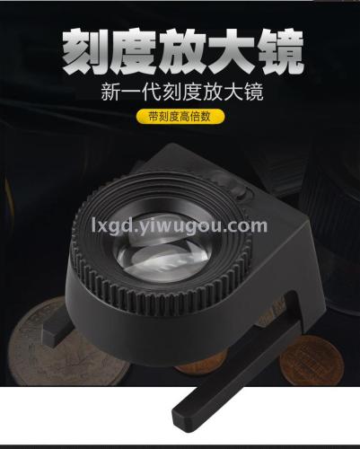 th-9006 magnifying glass 20x with scale ruler with 3led lamp hd photo mirror desktop portable cloth inspection magnifying glass