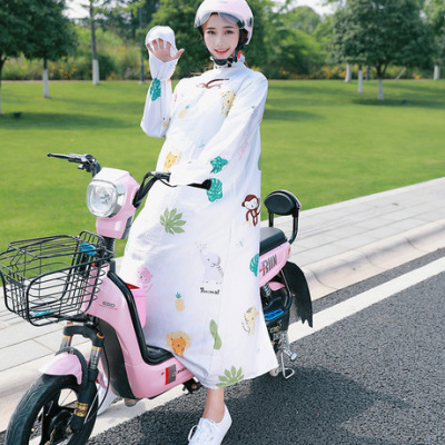 Electric car sunblock clothing whole body long style sunblock shawl woman bike sunblock clothing cotton whole body extension hair substitute