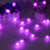 Led fluff and dandelion towns strung with snow fluff wrapped around Christmas tree decorations, small color flashing stars Christmas room layout