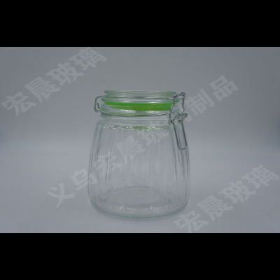 Manufacturer direct glass sealing tank kitchen supplies outsole vertical bar buckle glass sealing tank, storage tank