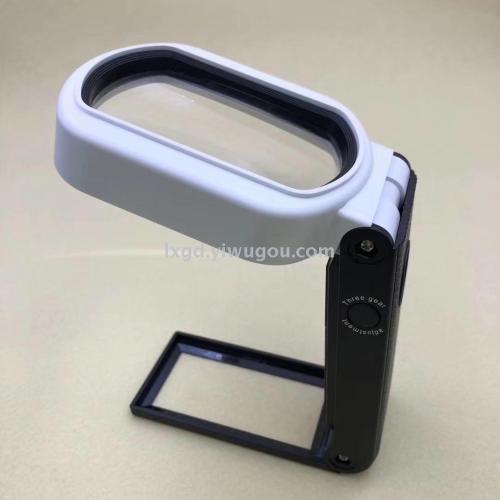 h-7018fx led with light uv lamp magnifying glass portable foldable handheld desktop lighting with scale