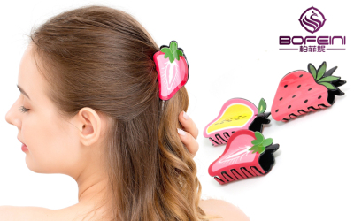 Aoyado summer fresh fruit shape acrylic fashion claw clip horytail tiara