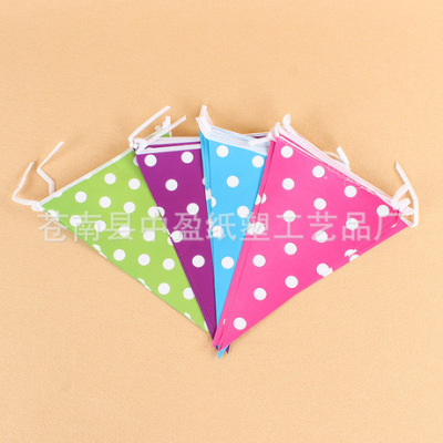 [factory direct sale can be customized] baby birthday party color pennant decoration la hua banner pull flag