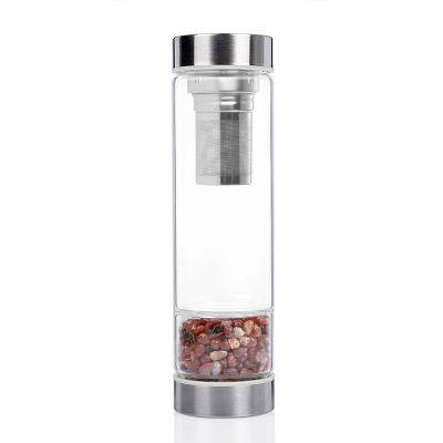 Natural Red Jasper Water Bottle, High Quality Crystal Gemstone Water Bottle, 304 Stainless Steel Bottle