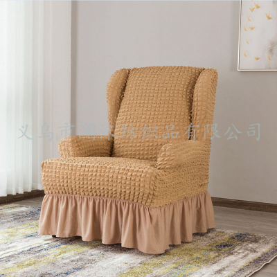 Stretch Bubble Plaid Skirt Edge Tiger Stool Solid color Seersucker Universal All-cover Dust Chair Cover