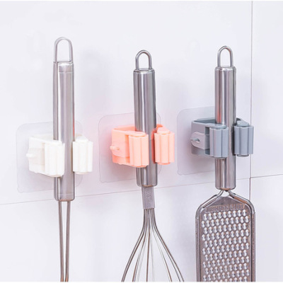 Hole-free viscose household mop hanger toilet wall type mop clamp holder traceless broom hook wall hanging