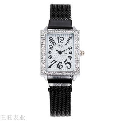 2020 new watch ladies full star set waterproof diamond square quartz steel band watch fashion women's watch