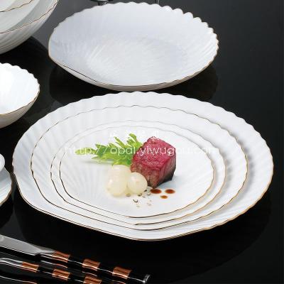 Opal glassware white jade porcelain shell series