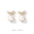 Bow Earrings Female Temperament Korean Faux Pearl Earrings Tide Simple Stud Earrings Internet Celebrity Silver Pin Earrings